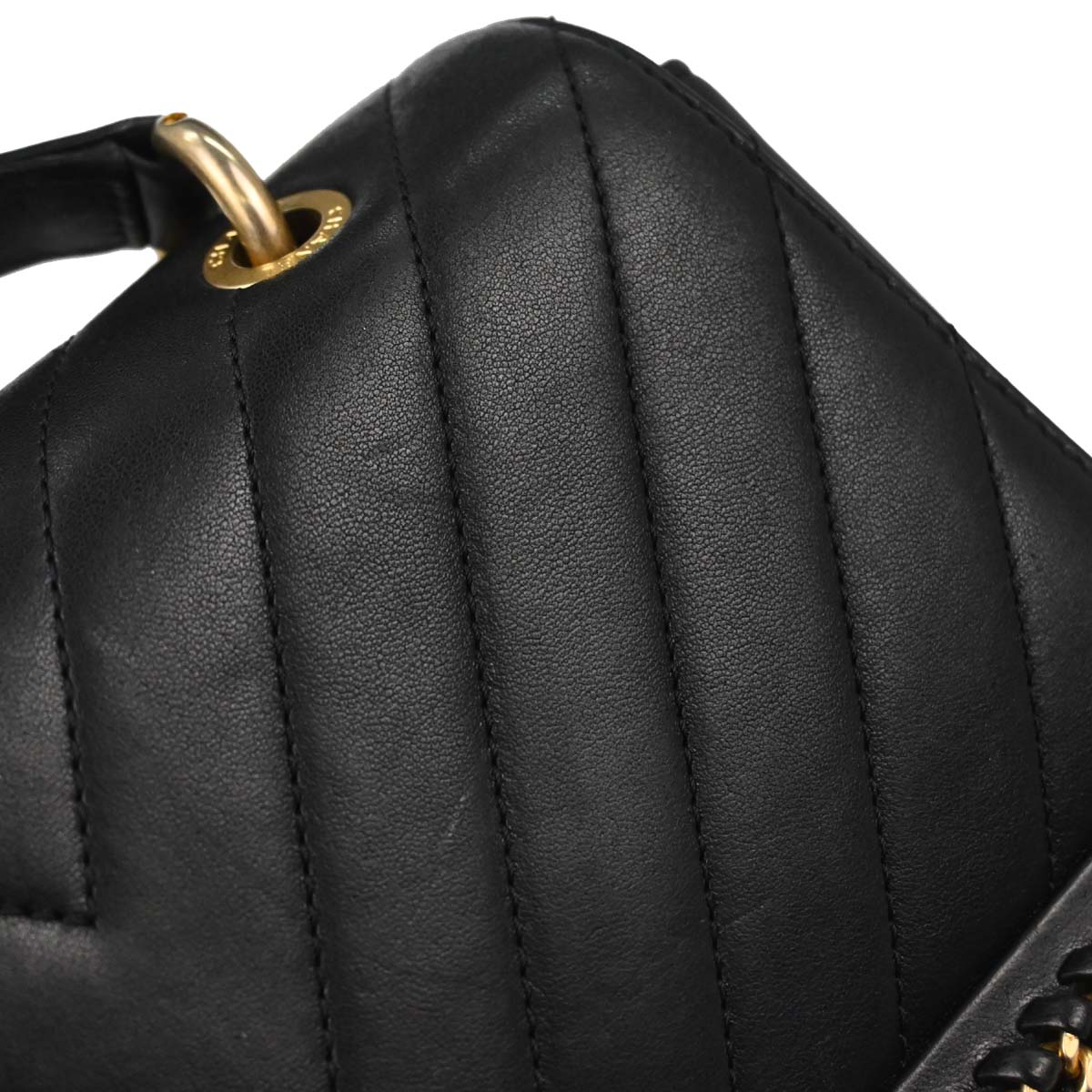 Chanel 2017-2018 Black Lambskin Chevron Top Handle 2way Shoulder Handbag