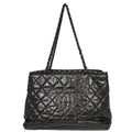 Chanel 2010-2011 Metallic Gray Calfskin Chain Me Tote Handbag