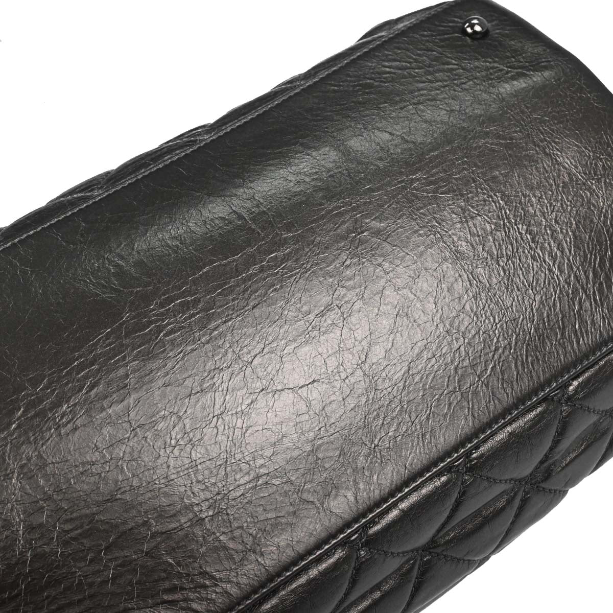 Chanel 2010-2011 Metallic Gray Calfskin Chain Me Tote Handbag