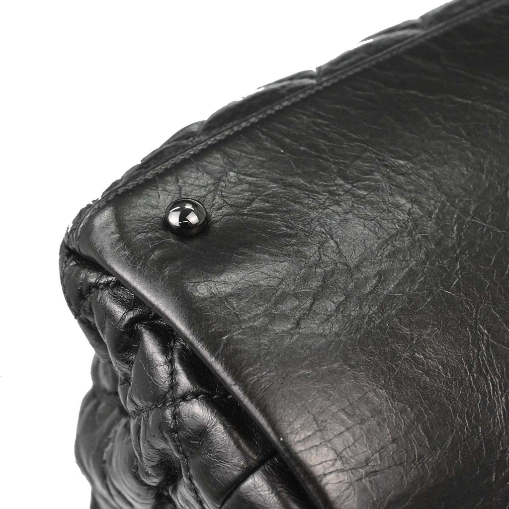 Chanel 2010-2011 Metallic Gray Calfskin Chain Me Tote Handbag