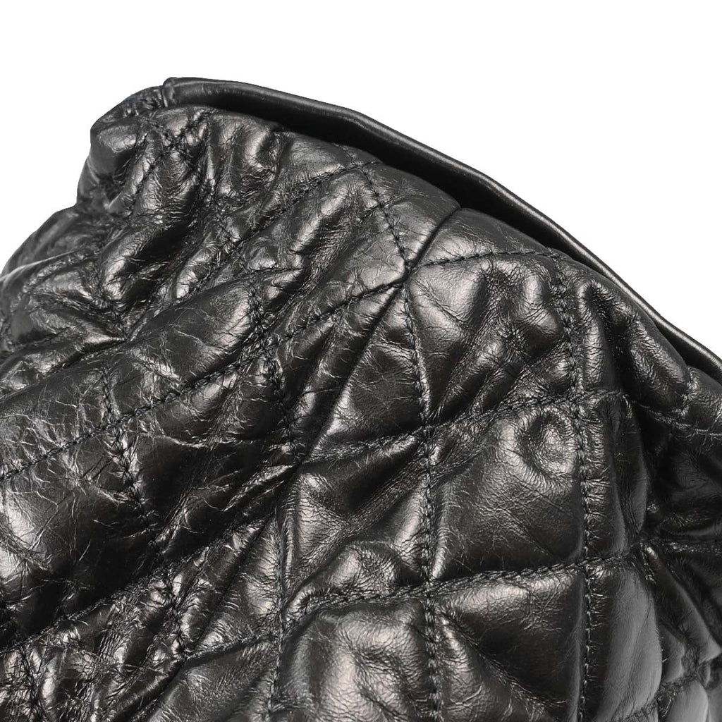 Chanel 2010-2011 Metallic Gray Calfskin Chain Me Tote Handbag