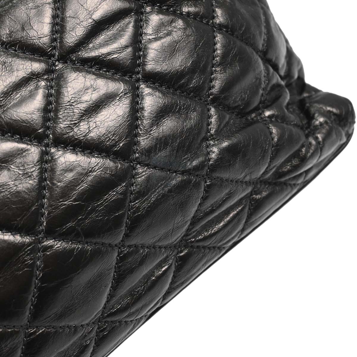 Chanel 2010-2011 Metallic Gray Calfskin Chain Me Tote Handbag