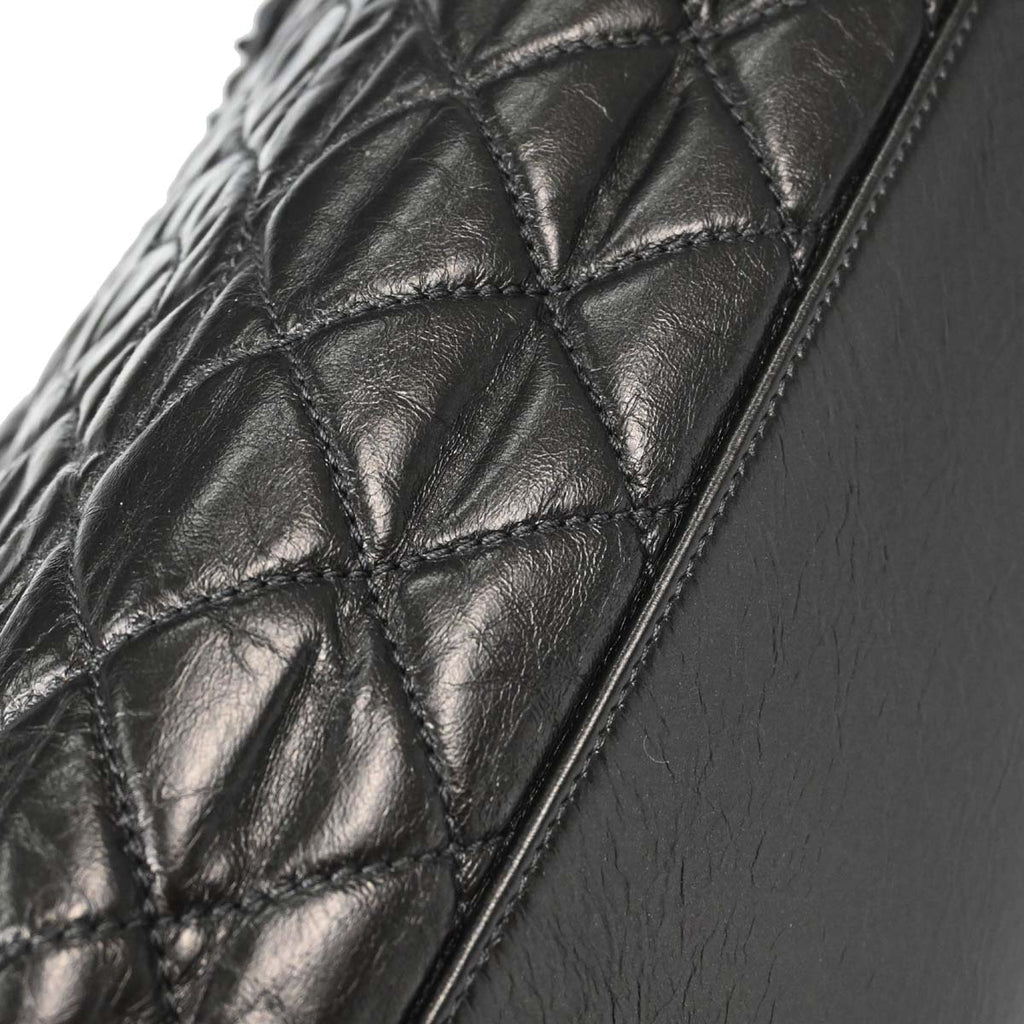 Chanel 2010-2011 Metallic Gray Calfskin Chain Me Tote Handbag