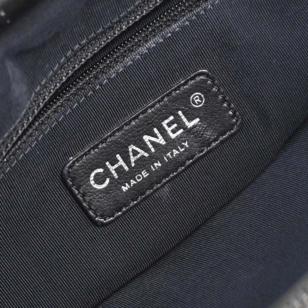 Chanel 2010-2011 Metallic Gray Calfskin Chain Me Tote Handbag