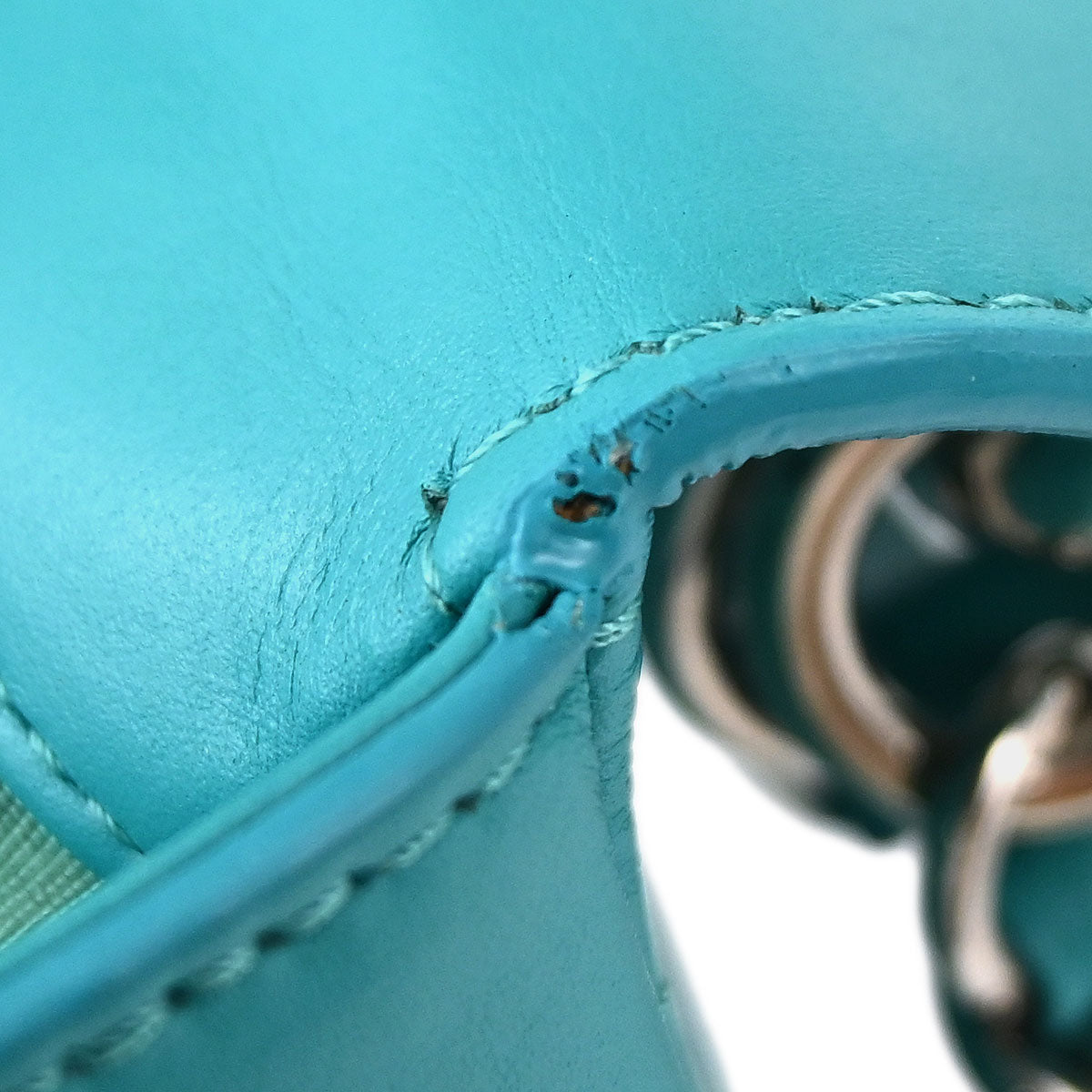 Chanel 2017 Turquoise Blue Lambskin Top Handle 2way Shoulder Handbag