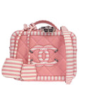Chanel 2019 Pink Caviar Skin CC Filigree 2way Shoulder Vanity Handbag