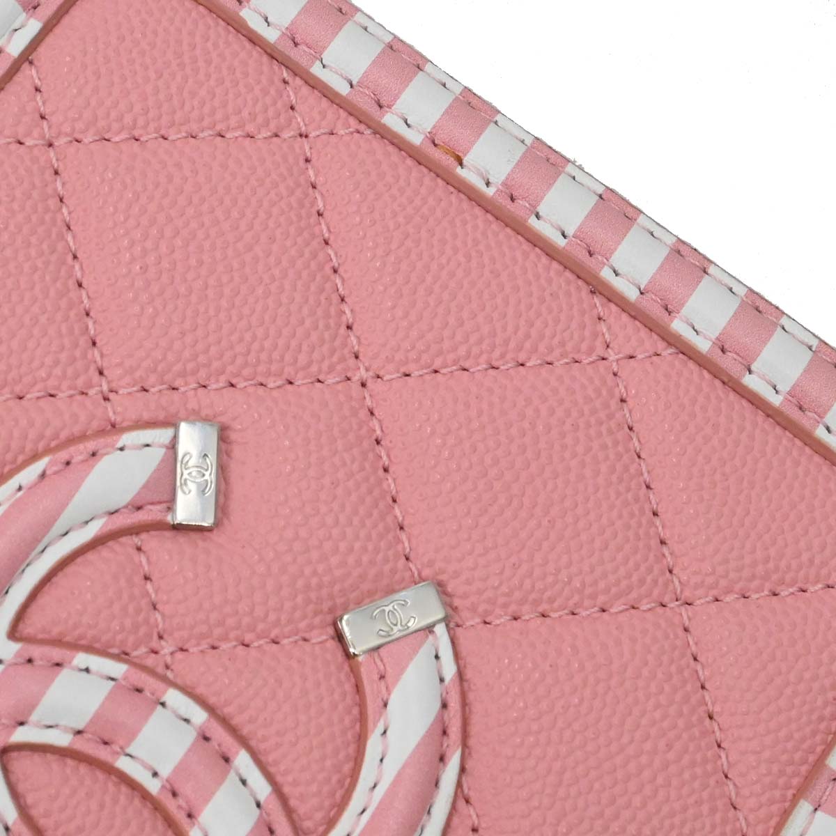 Chanel 2019 Pink Caviar Skin CC Filigree 2way Shoulder Vanity Handbag