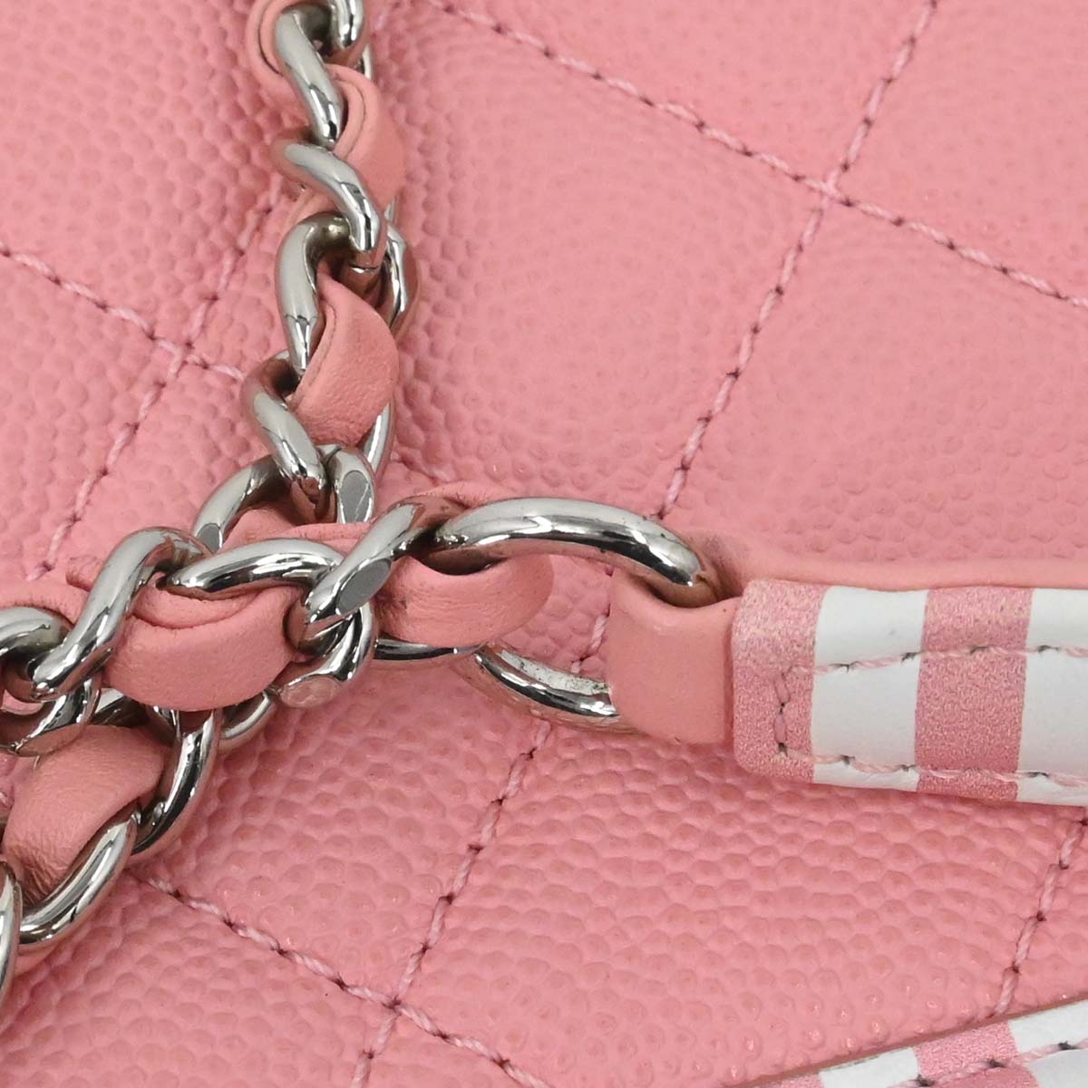 Chanel 2019 Pink Caviar Skin CC Filigree 2way Shoulder Vanity Handbag