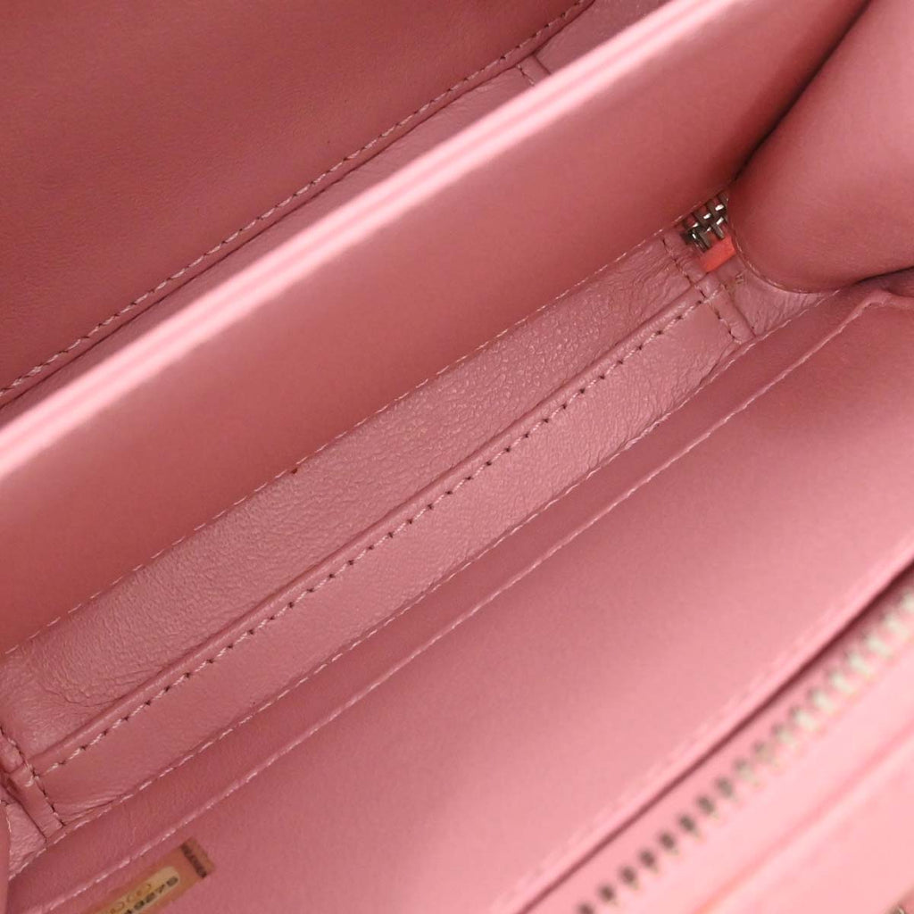 Chanel 2019 Pink Caviar Skin CC Filigree 2way Shoulder Vanity Handbag