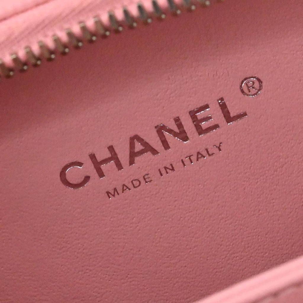 Chanel 2019 Pink Caviar Skin CC Filigree 2way Shoulder Vanity Handbag