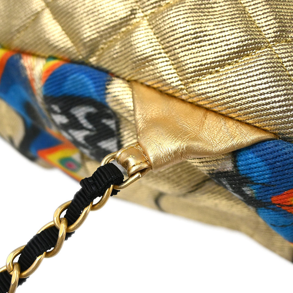 Chanel 2019 Gold Canvas Graffiti Street Spirit Backpack