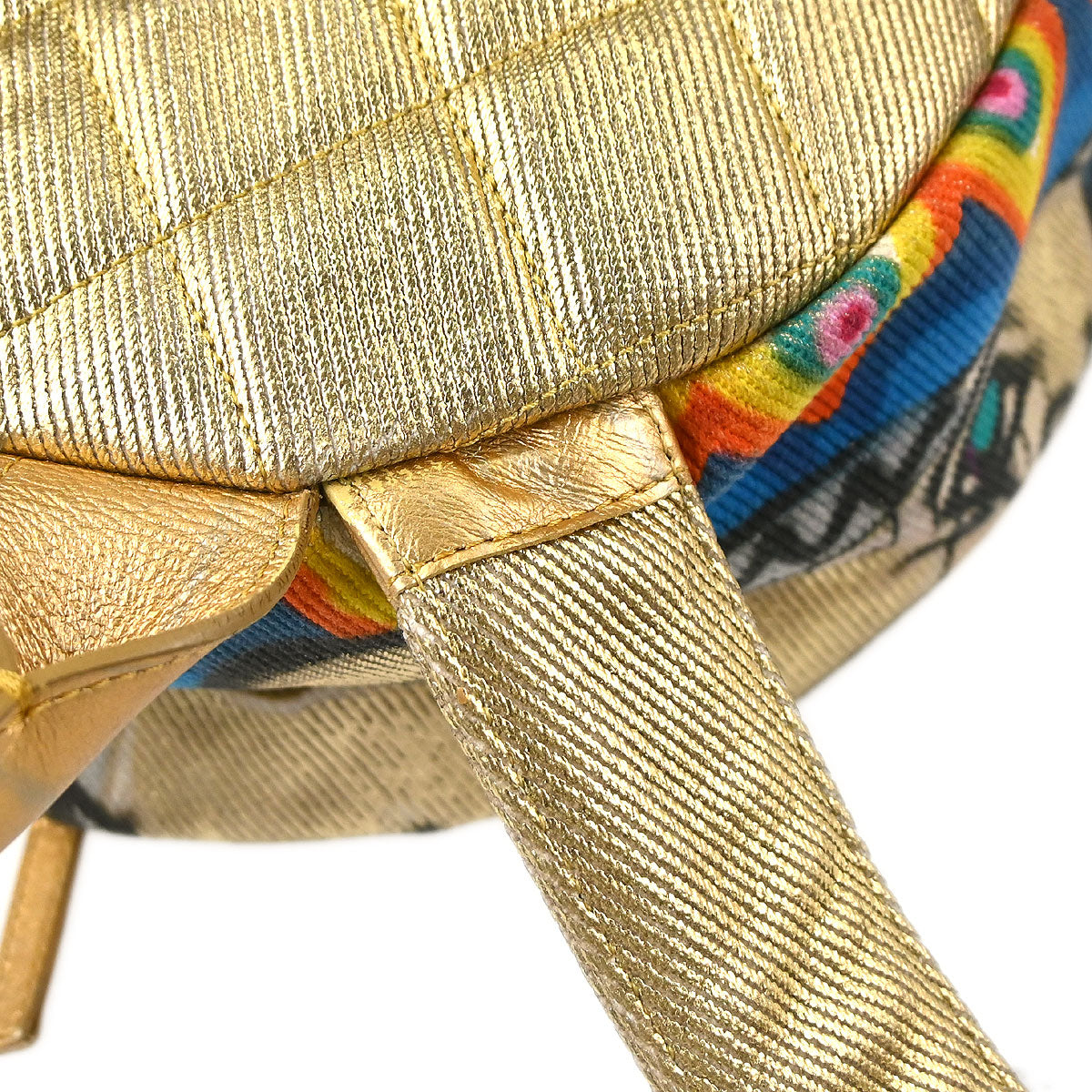 Chanel 2019 Gold Canvas Graffiti Street Spirit Backpack