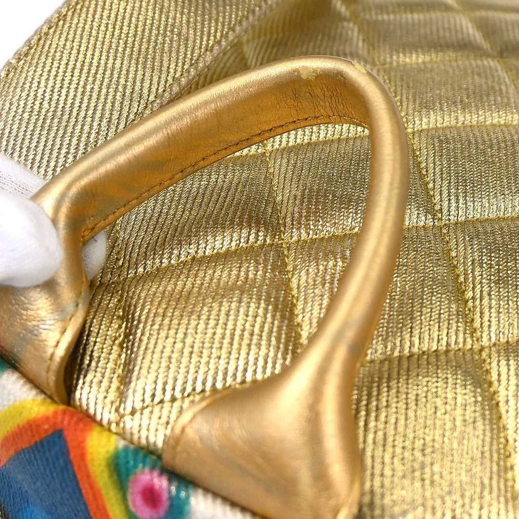 Chanel 2019 Gold Canvas Graffiti Street Spirit Backpack