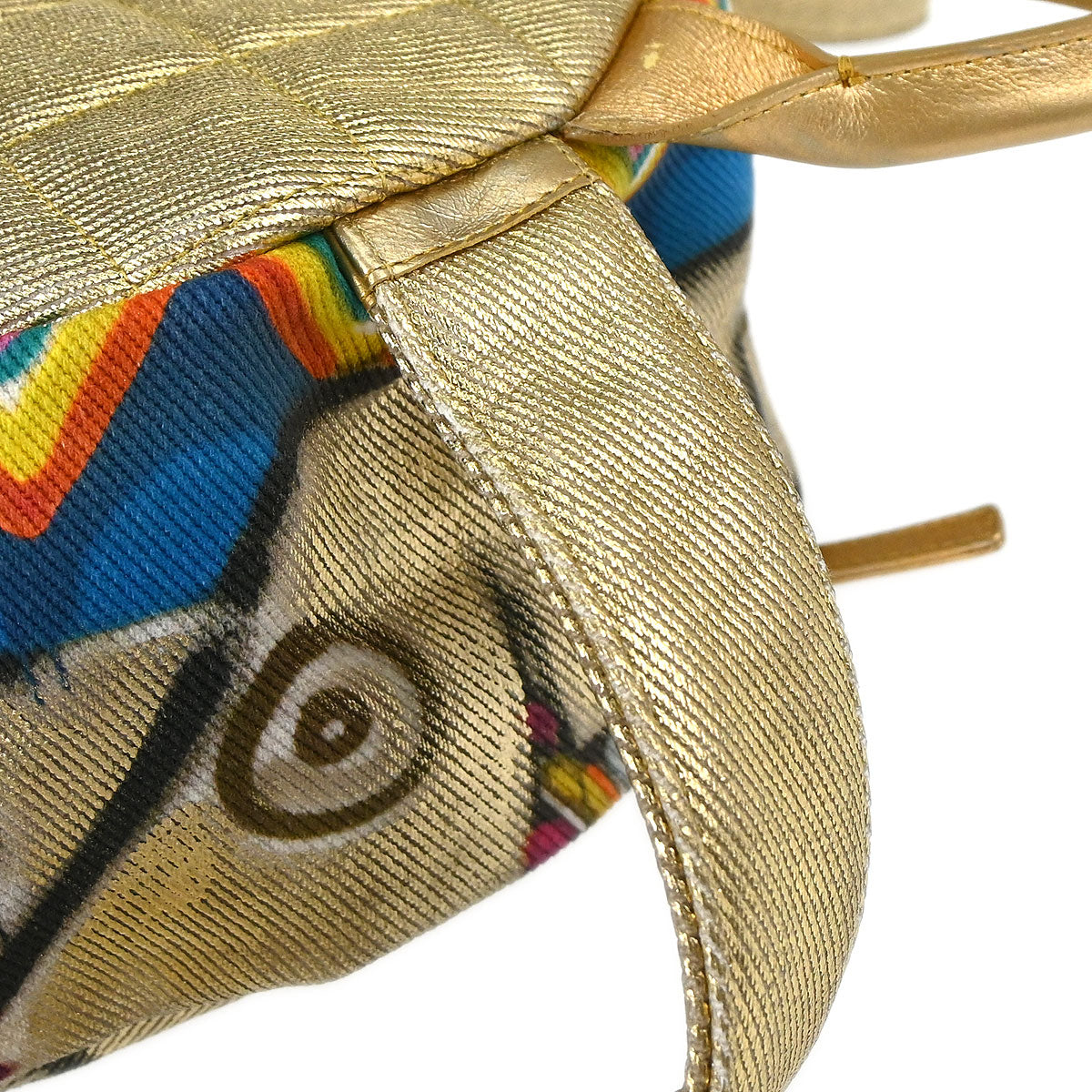 Chanel 2019 Gold Canvas Graffiti Street Spirit Backpack