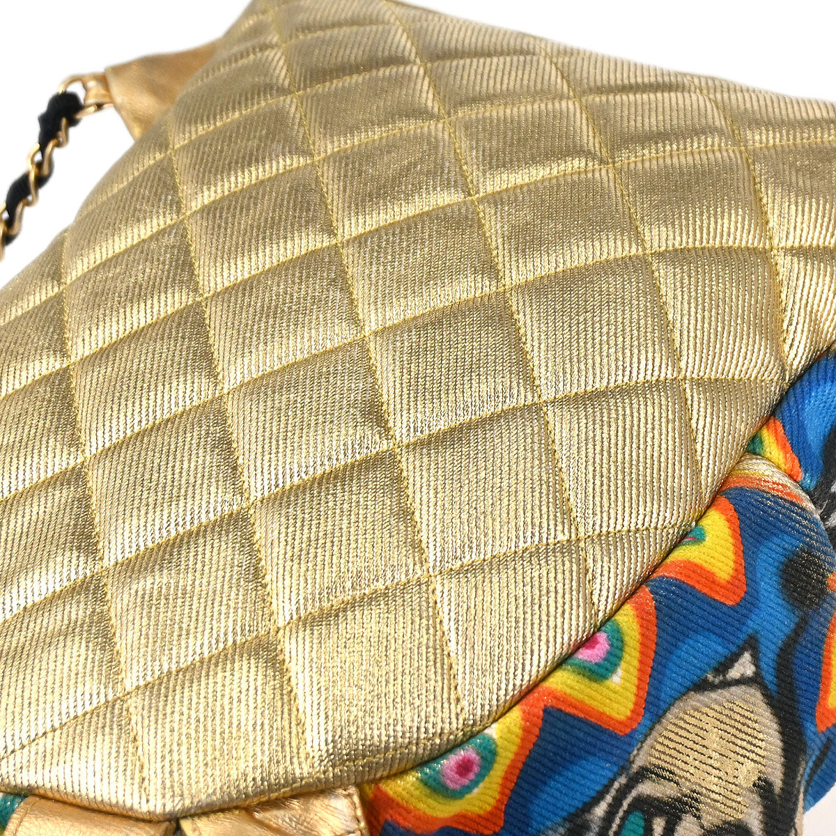 Chanel 2019 Gold Canvas Graffiti Street Spirit Backpack
