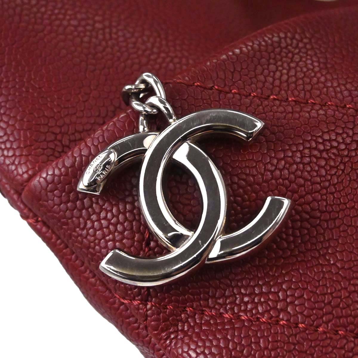 Chanel 2014-2015 Bordeaux Caviar Skin 2way Shoulder Tote Handbag