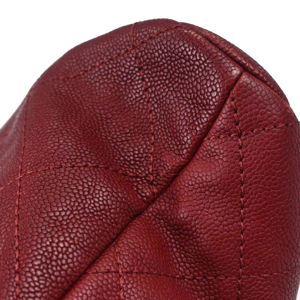 Chanel 2014-2015 Bordeaux Caviar Skin 2way Shoulder Tote Handbag