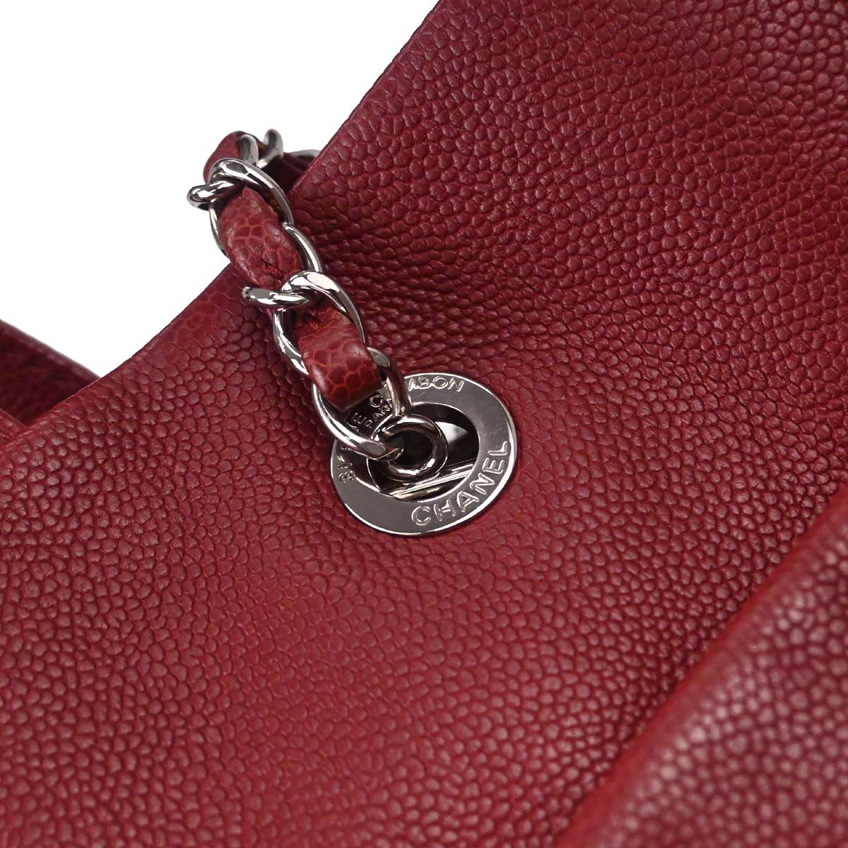 Chanel 2014-2015 Bordeaux Caviar Skin 2way Shoulder Tote Handbag