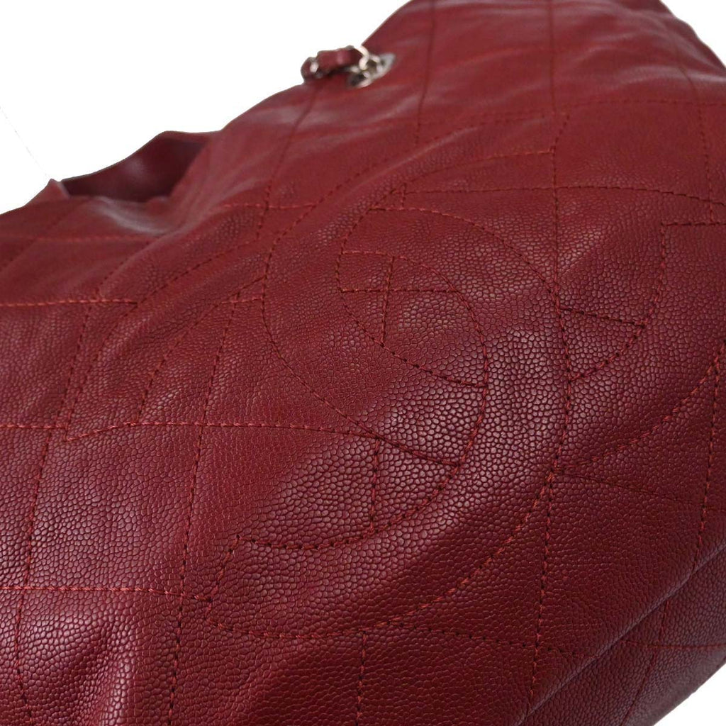 Chanel 2014-2015 Bordeaux Caviar Skin 2way Shoulder Tote Handbag