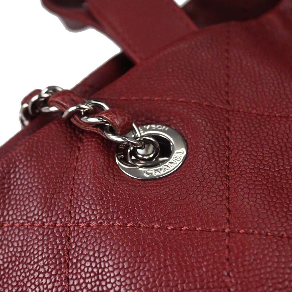 Chanel 2014-2015 Bordeaux Caviar Skin 2way Shoulder Tote Handbag