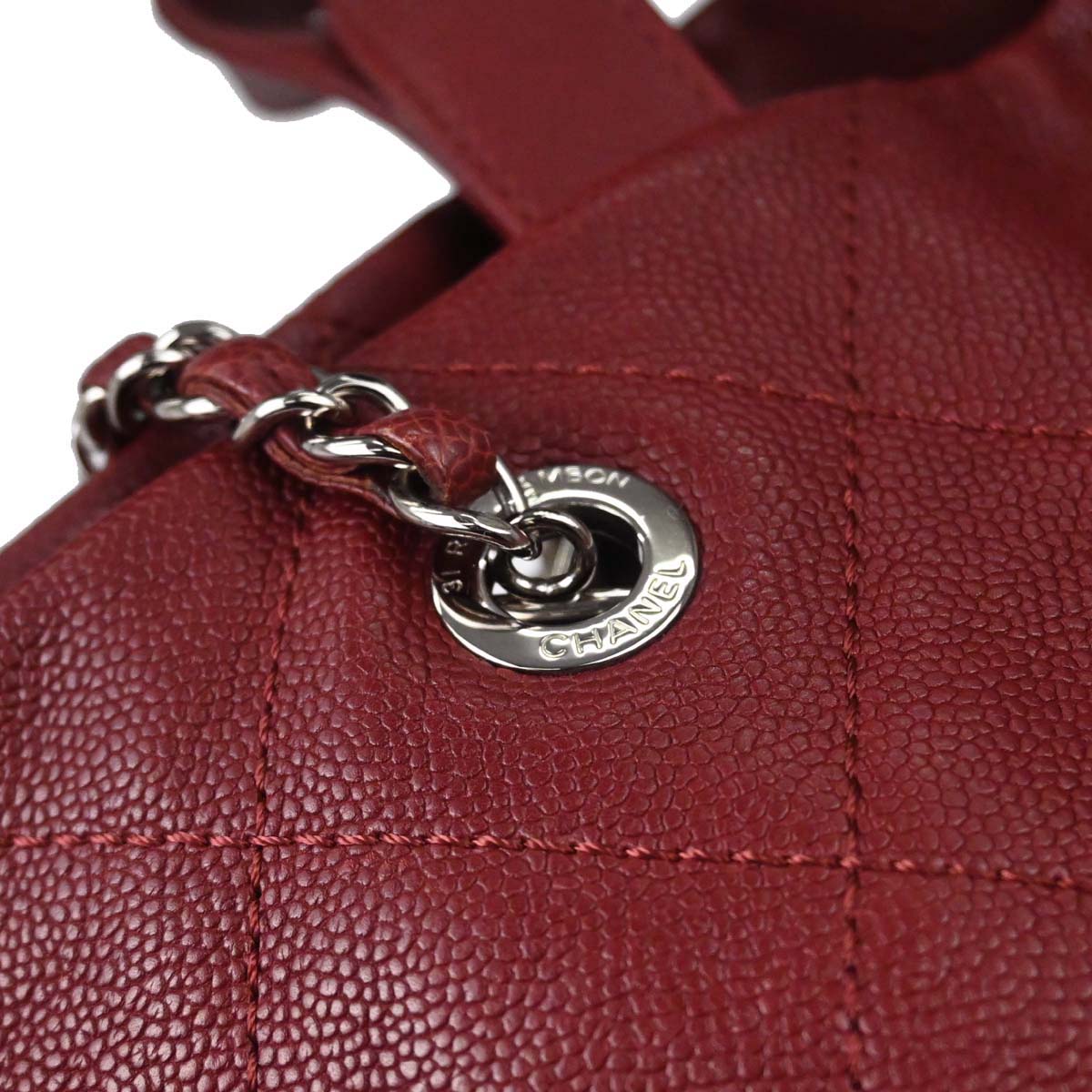 Chanel 2014-2015 Bordeaux Caviar Skin 2way Shoulder Tote Handbag