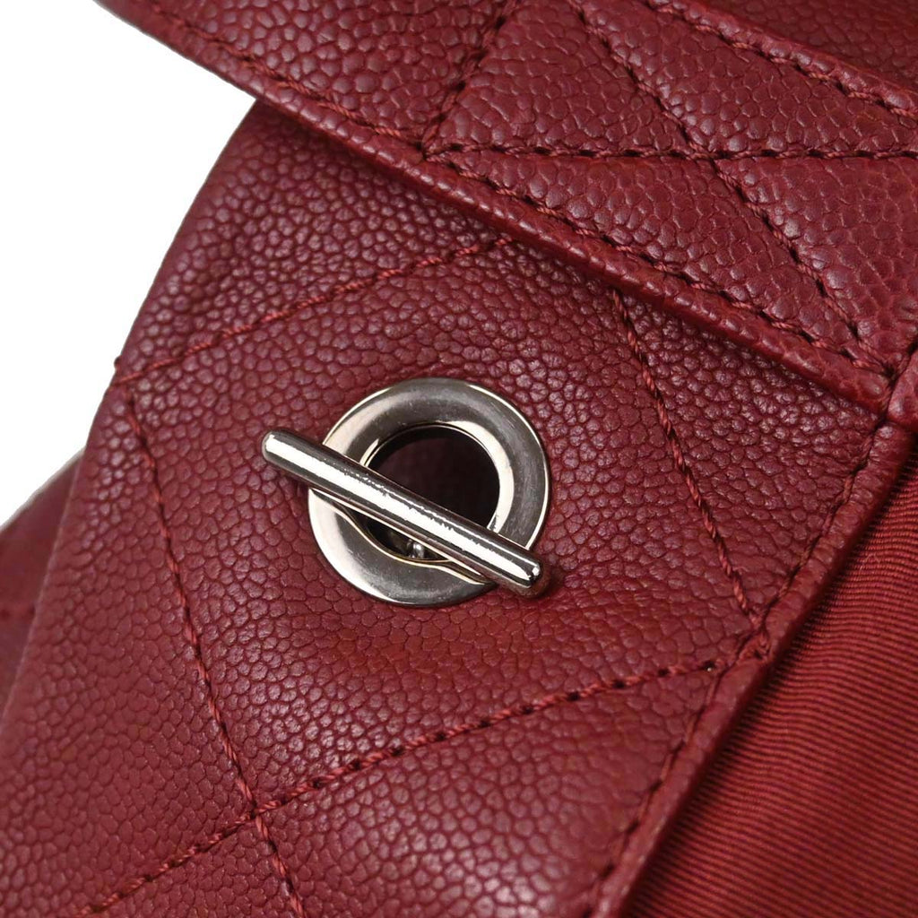 Chanel 2014-2015 Bordeaux Caviar Skin 2way Shoulder Tote Handbag
