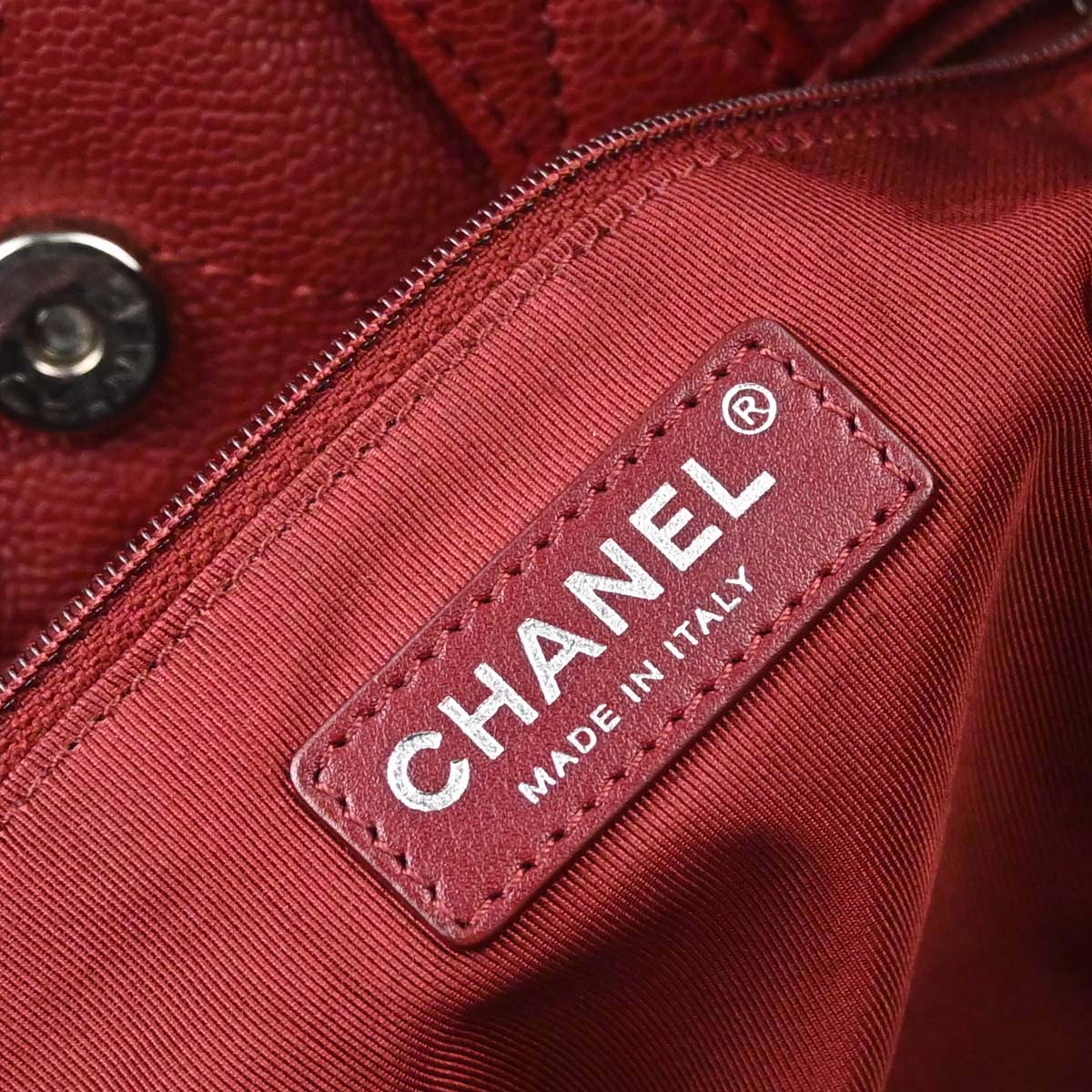 Chanel 2014-2015 Bordeaux Caviar Skin 2way Shoulder Tote Handbag