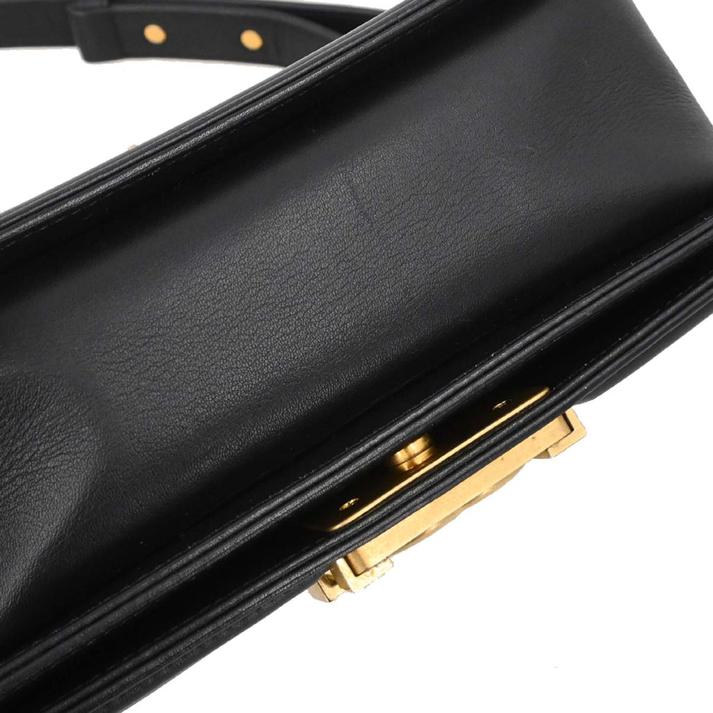 Boy Chanel 2018 Black Lambskin Chevron Small Chain Shoulder Bag