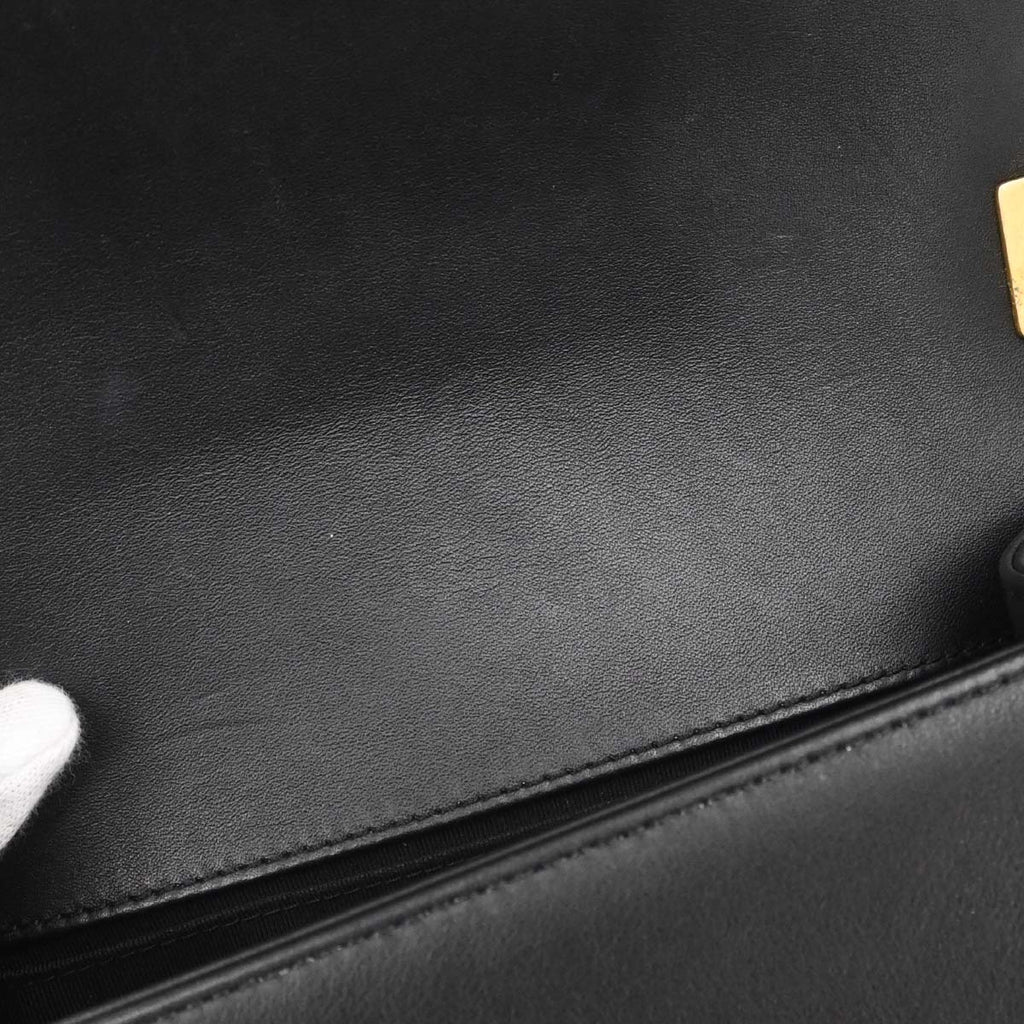 Boy Chanel 2018 Black Lambskin Chevron Small Chain Shoulder Bag