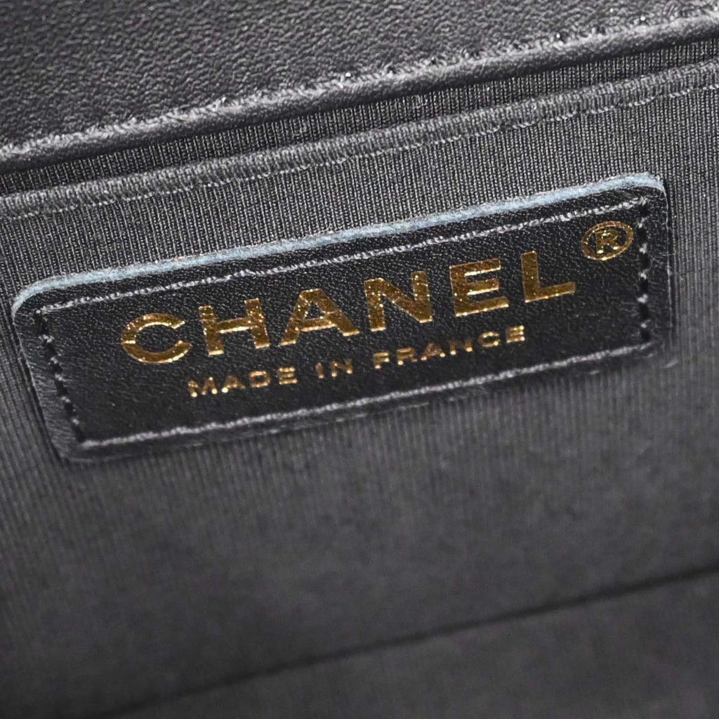 Boy Chanel 2018 Black Lambskin Chevron Small Chain Shoulder Bag