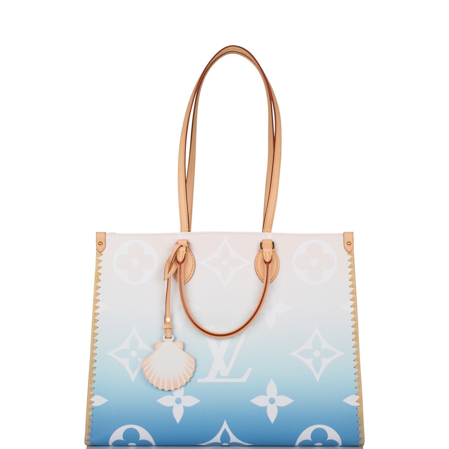 Louis Vuitton Blue Hamptons By The Pool Giant Monogram and Raffia OnTheGo GM