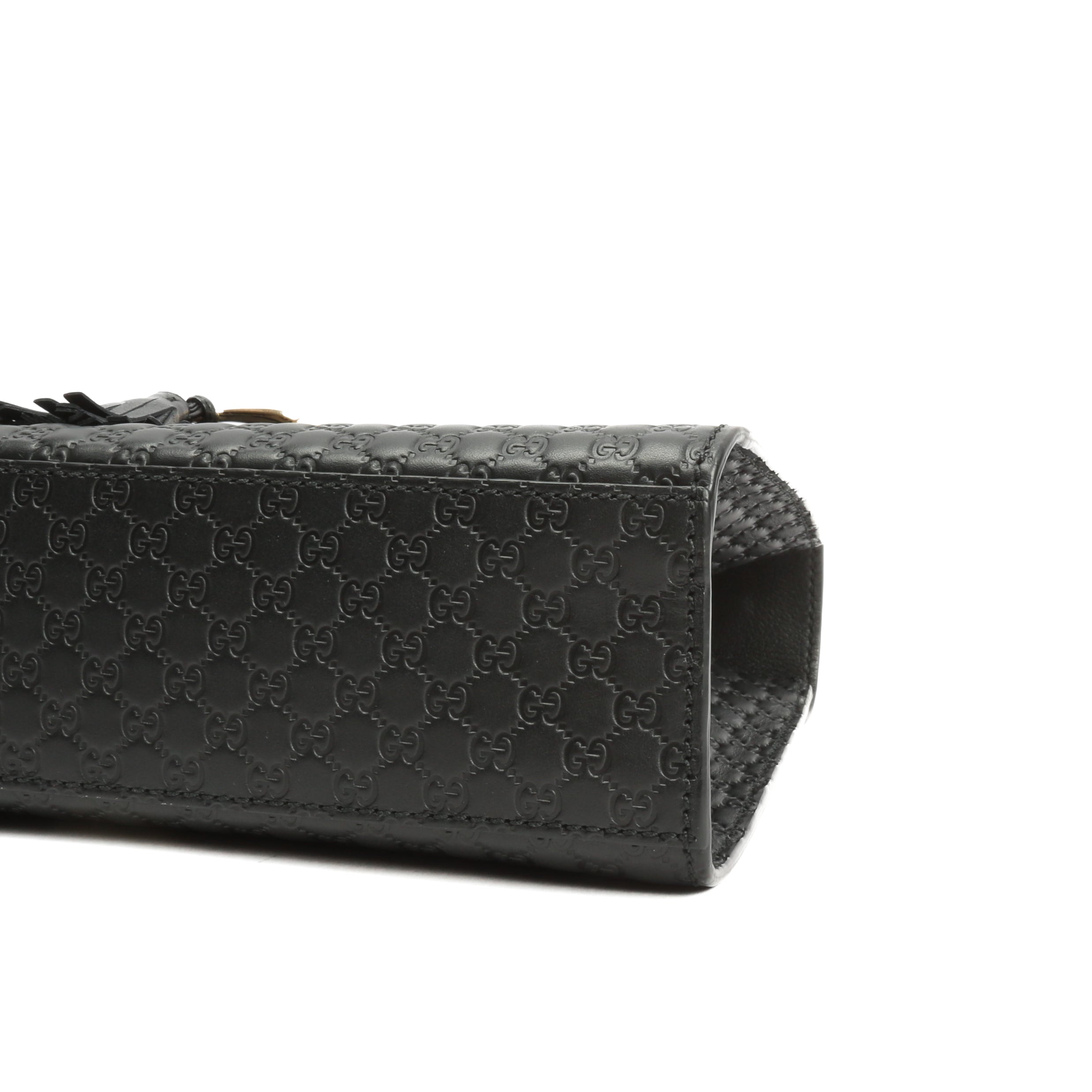 GUCCI Emily Guccissima Chain Shoulder Bag - Black