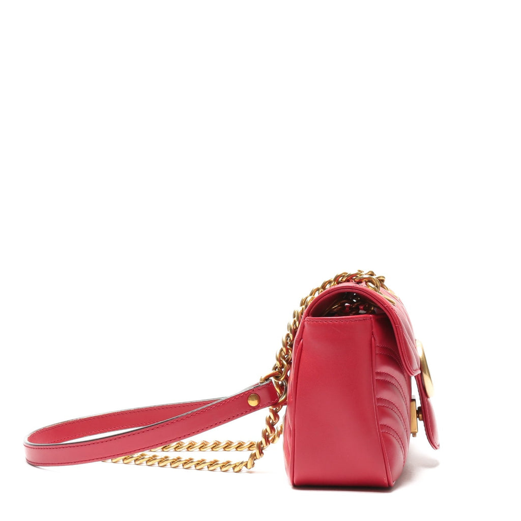 GUCCI GG Marmont Mini Shoulder Chain Red