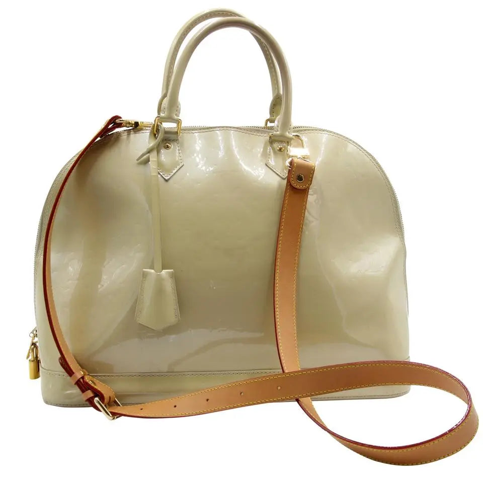 Louis Vuitton Alma Jumbo Extra Large Monogram Gm Gold Miroir Vernis Leather Satchel