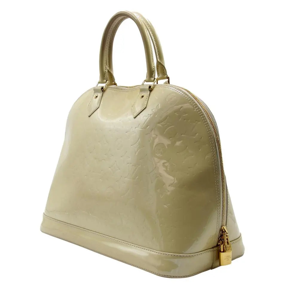 Louis Vuitton Alma Jumbo Extra Large Monogram Gm Gold Miroir Vernis Leather Satchel