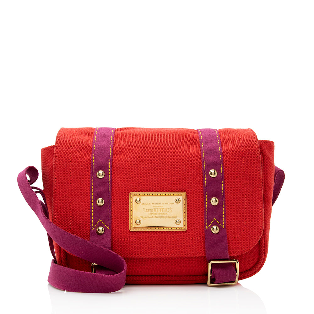 Louis Vuitton Canvas Antigua Besace Messenger Bag (SHF-21189)