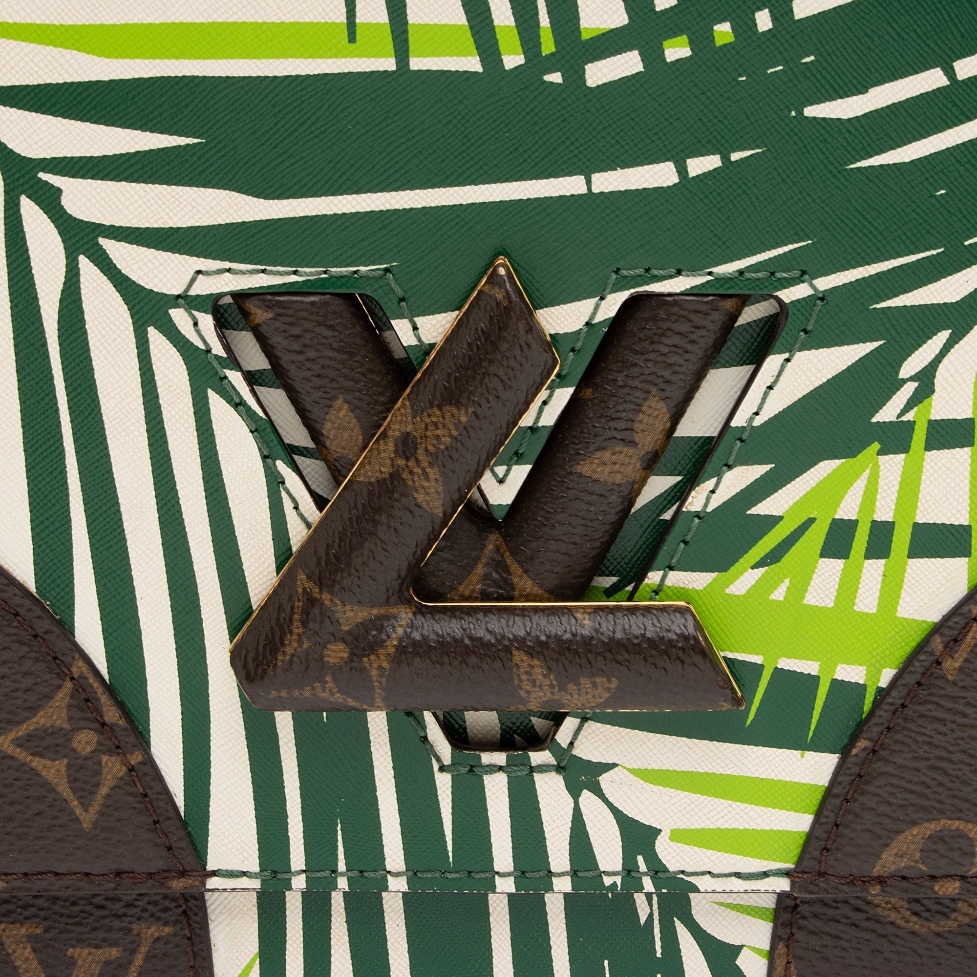 Louis Vuitton Coated Canvas Palm Twist MM Shoulder Bag (SHF-JaIdPa)