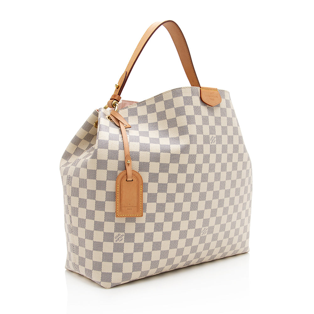 Louis Vuitton Damier Azur Graceful MM Hobo (SHF-21753)