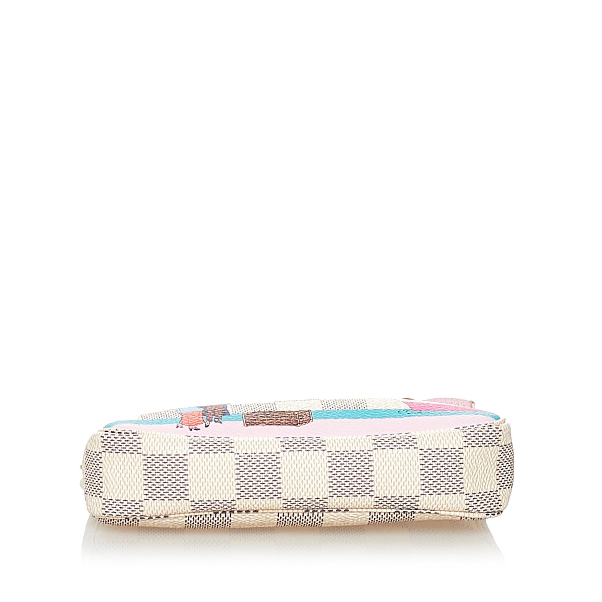 Louis Vuitton Damier Azur Pochette Accessories Illustre Transatlantic (SHG-37819)