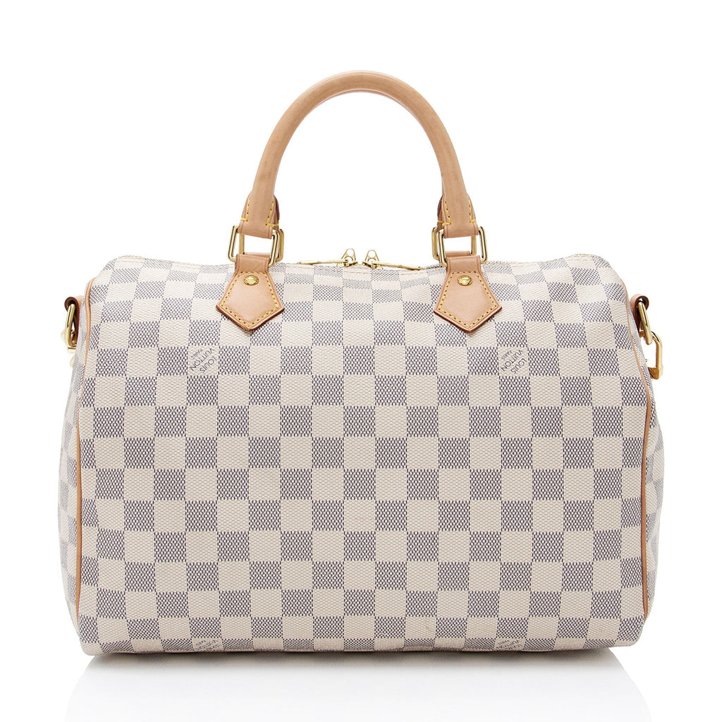 Louis Vuitton Damier Azur Speedy Bandouliere 30 Satchel (SHF-f3mAUf)