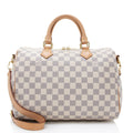 Louis Vuitton Damier Azur Speedy Bandouliere 30 Satchel (SHF-f3mAUf)