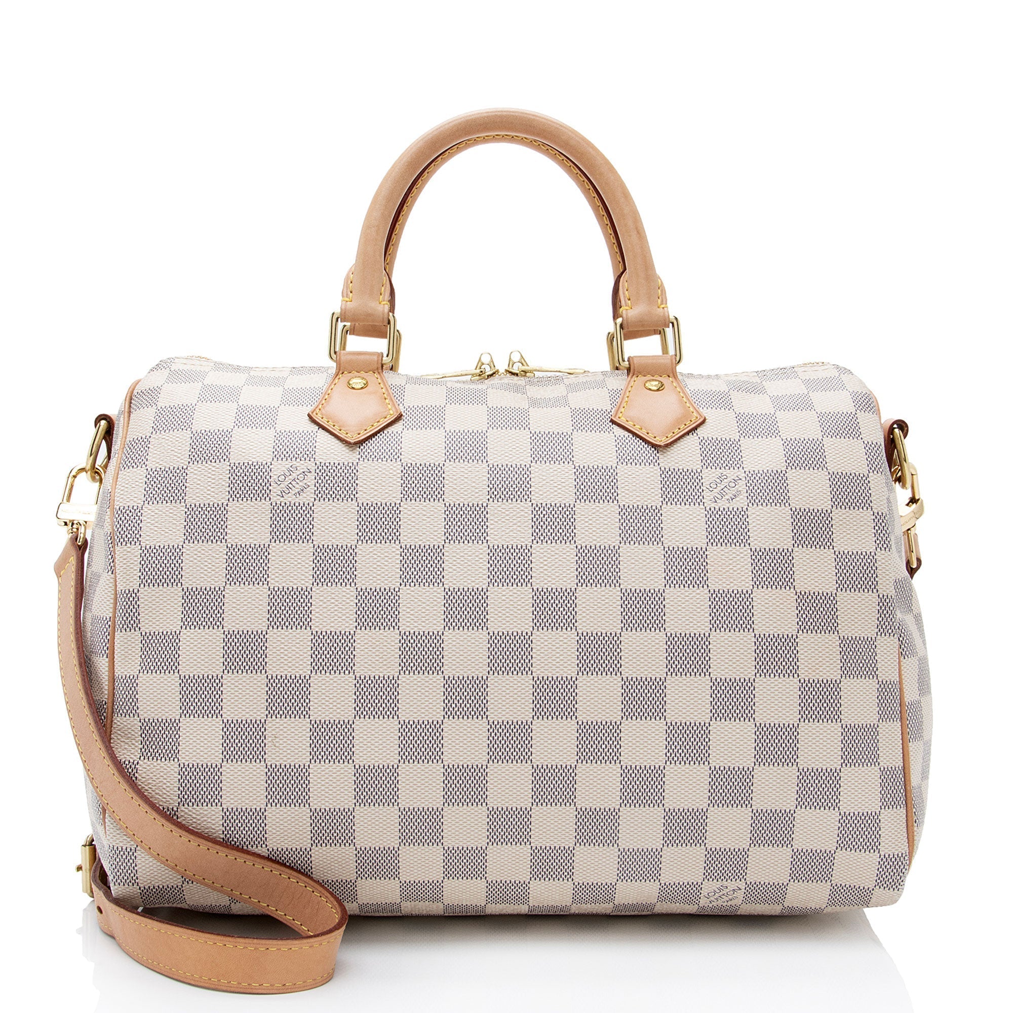 Louis Vuitton Damier Azur Speedy Bandouliere 30 Satchel (SHF-f3mAUf)