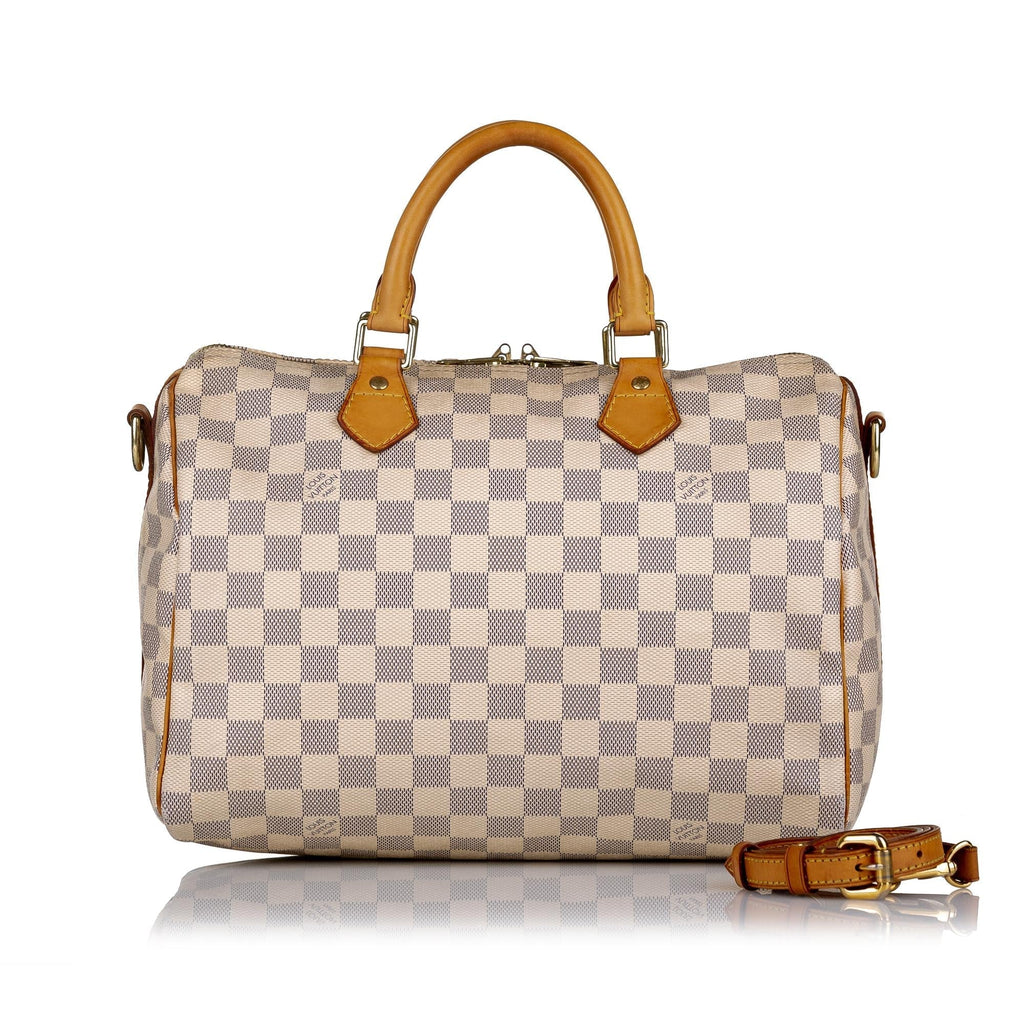 Louis Vuitton Damier Azur Speedy Bandouliere 30 (SHG-37680)