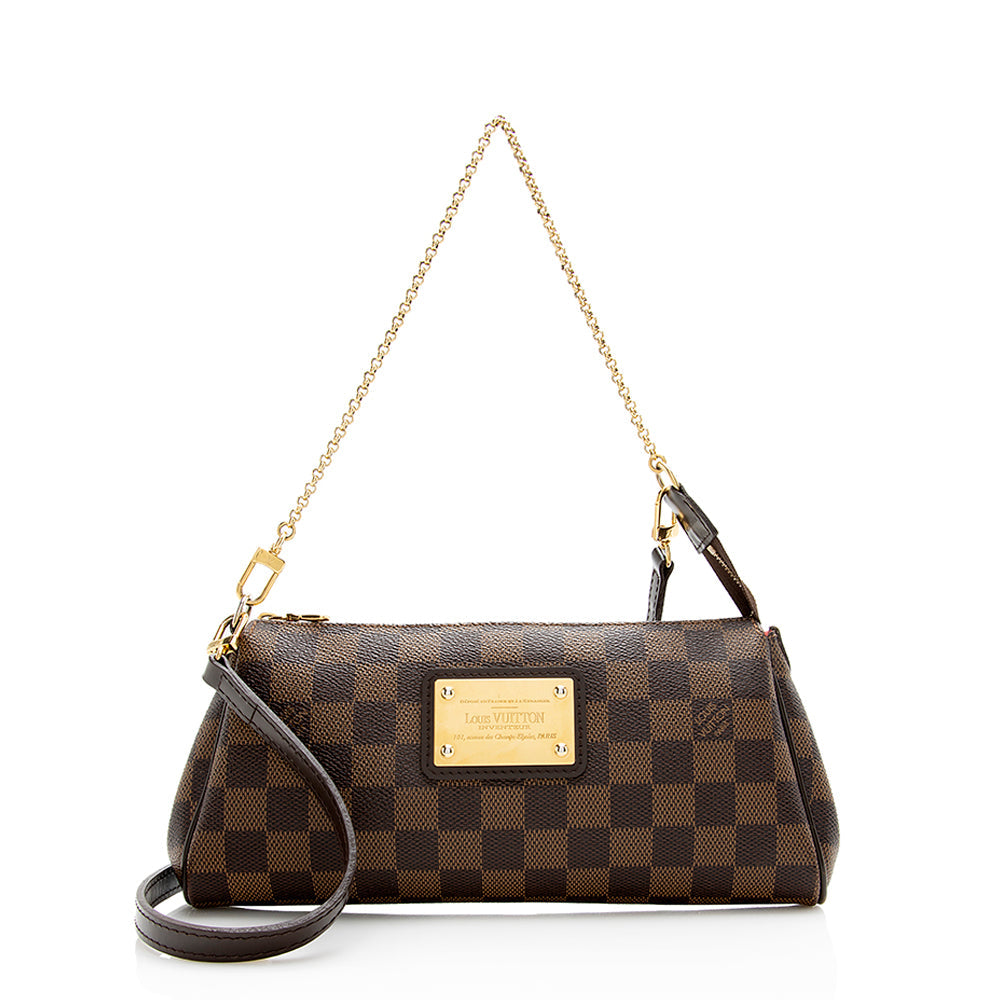 Louis Vuitton Damier Ebene Eva Clutch (SHF-21588)