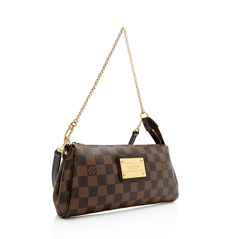 Louis Vuitton Damier Ebene Eva Clutch (SHF-21588)