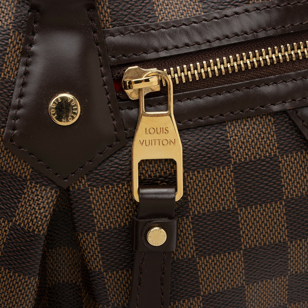Louis Vuitton Damier Ebene Evora MM Shoulder Bag (SHF-wDevBc)