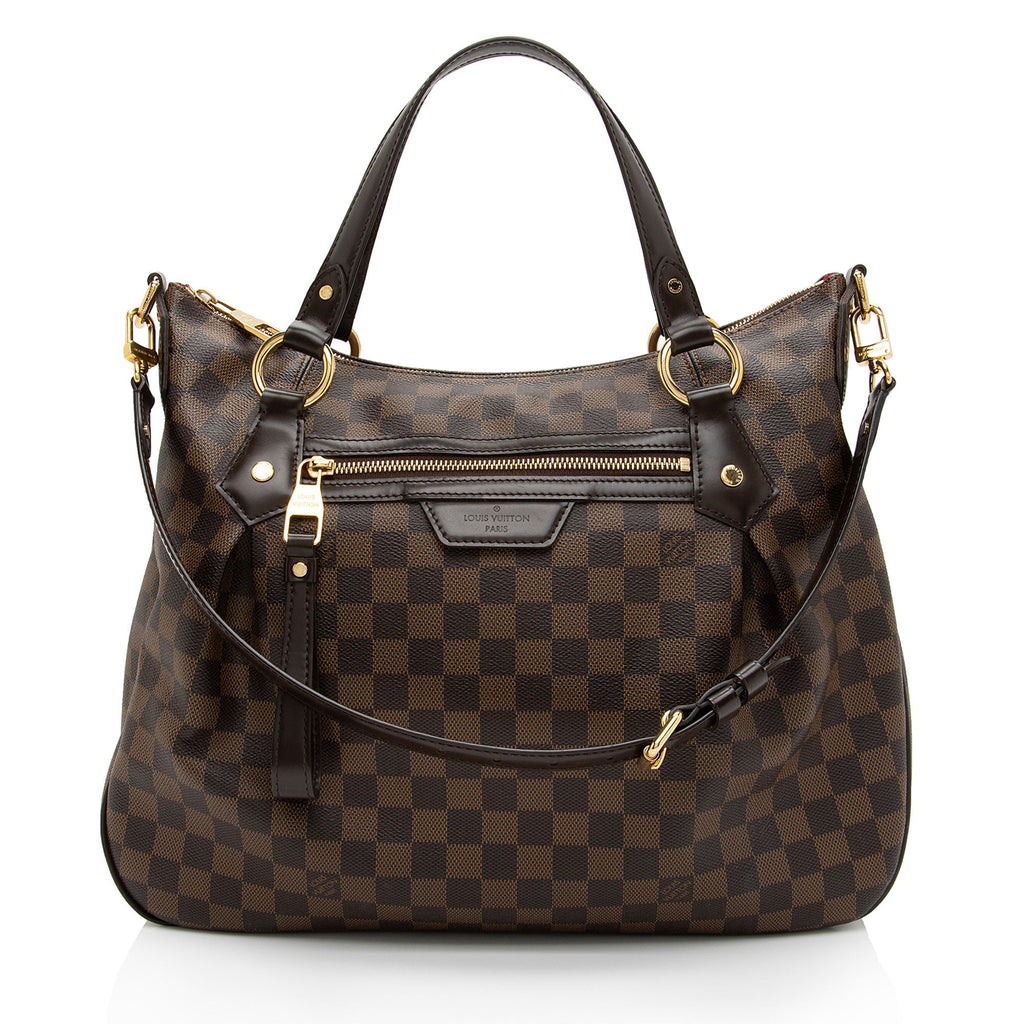 Louis Vuitton Damier Ebene Evora MM Shoulder Bag (SHF-wDevBc)