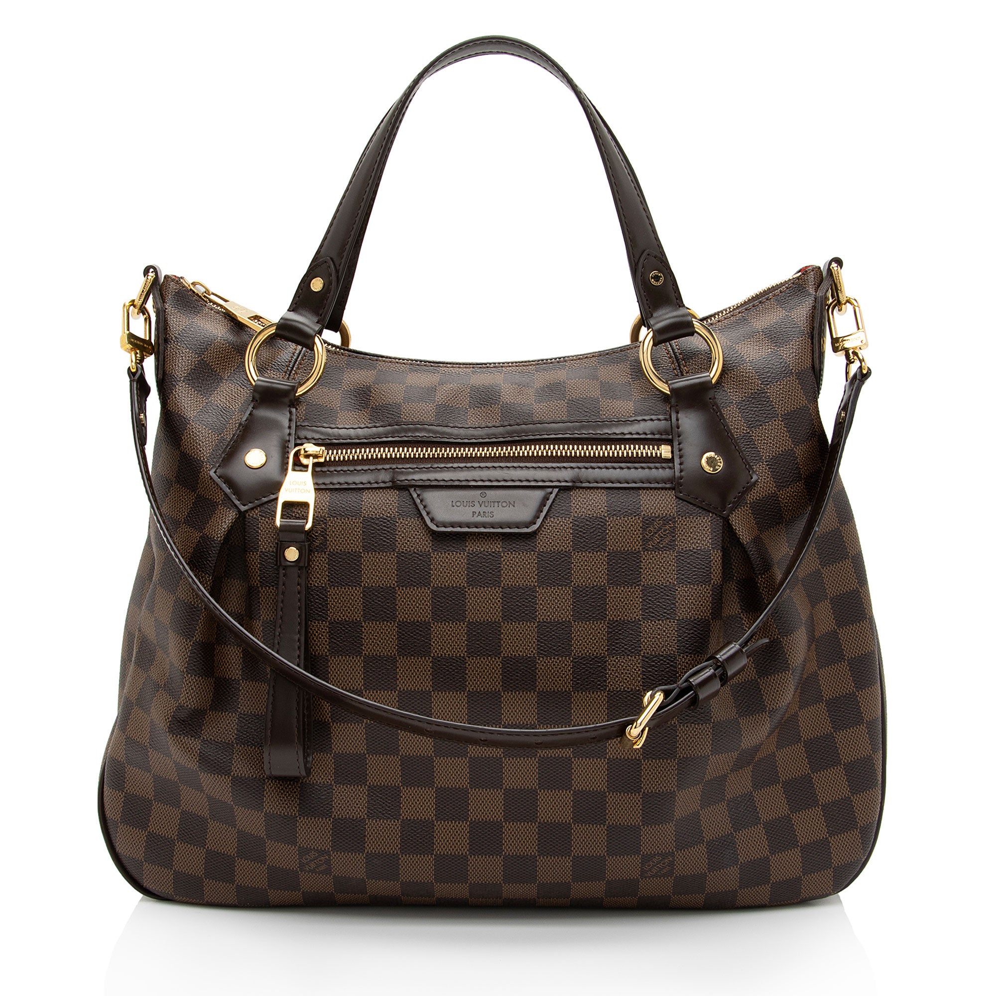 Louis Vuitton Damier Ebene Evora MM Shoulder Bag (SHF-wDevBc)