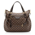 Louis Vuitton Damier Ebene Evora MM Shoulder Bag (SHF-nGGIn6)