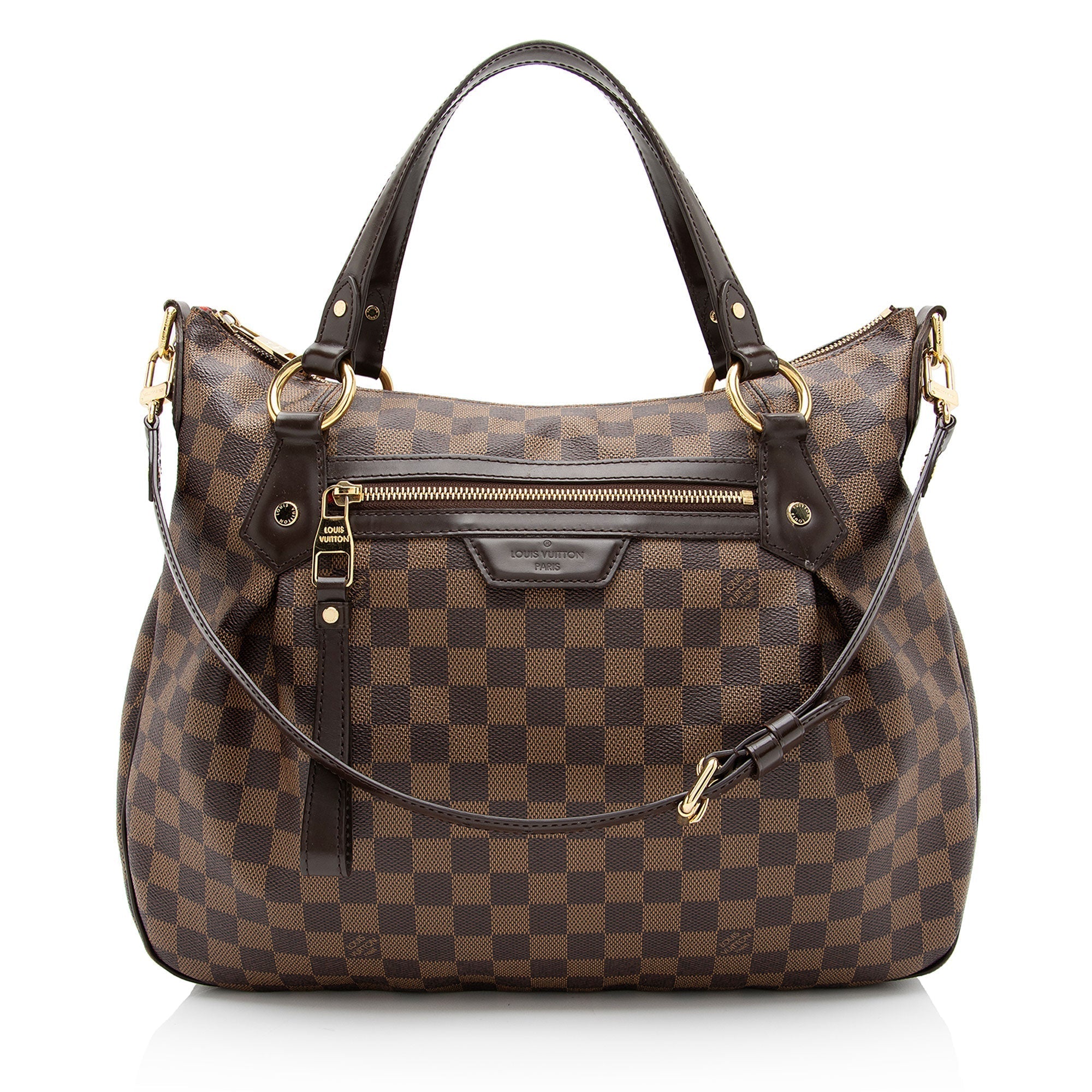 Louis Vuitton Damier Ebene Evora MM Shoulder Bag (SHF-nGGIn6)